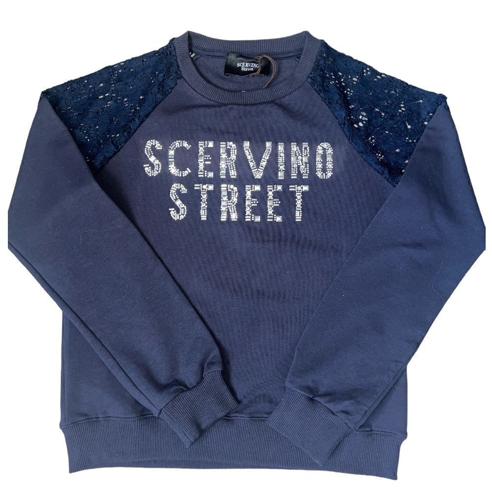 SCERVINO STREET Fall Winter Blue Sweater Crystal Name Brand Size S.